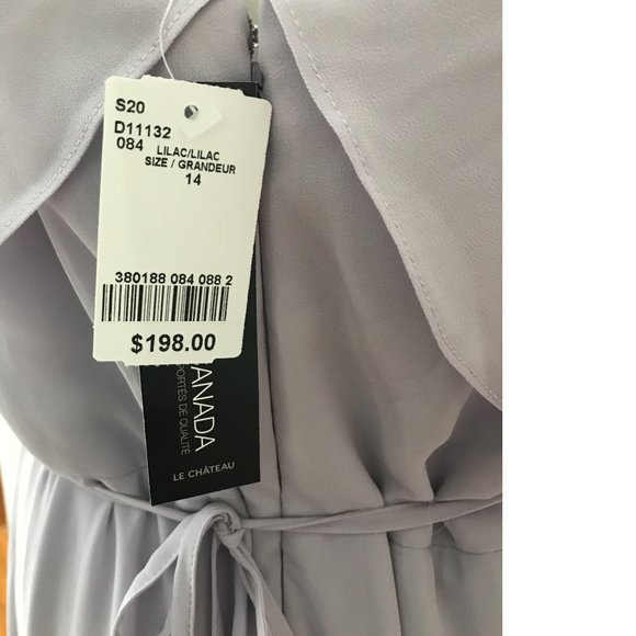 Le Chateau PLUS SIZE Dusty Lilac Purple Wedding Asymmetrical Gown Maxi Dress - Picture 5 of 5